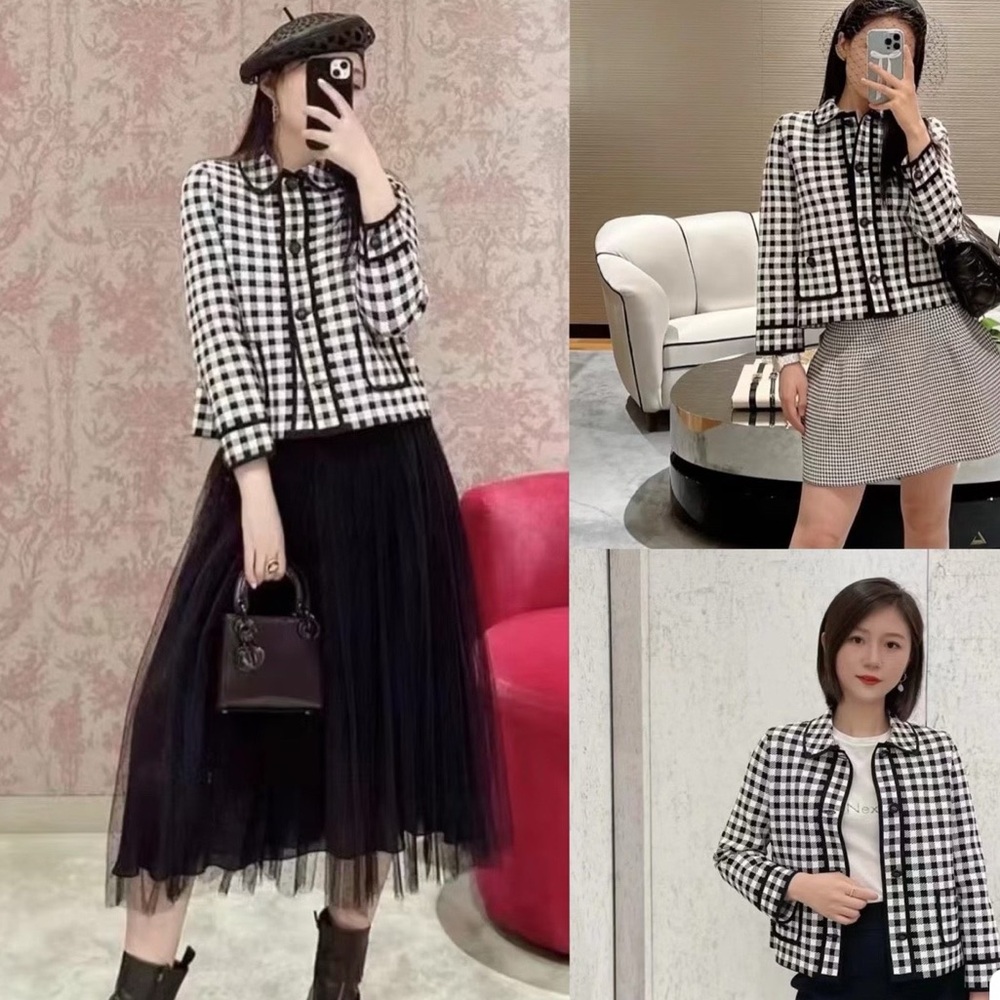 Authentic Dior Black and White Plaid Women's Blazer - Picture 6 of 6